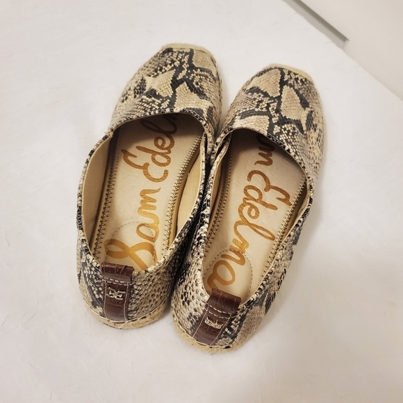 Sam Edelman Khloe Snakeprint Leather Espadrilles Size 8 - Picture 9 of 10